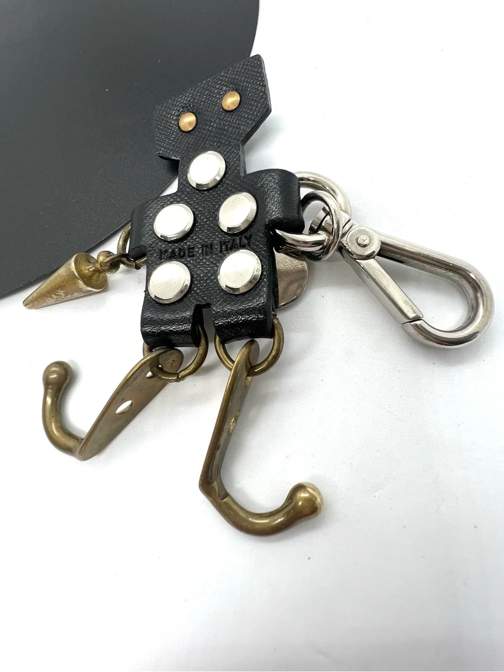 Prada Edward Robot Trick Black Saffiano Leather Keychain Bag Charm
